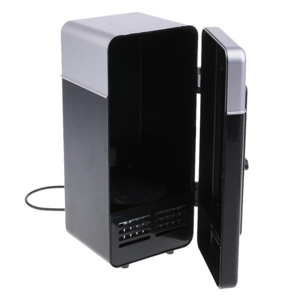 IVELECT Universal 5V Car Mini Fridge Warmer and Cooler Dual Auto USB Refrigerator Freezer Office Black