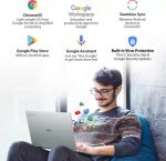 ASUS Chromebook Intel Celeron Dual Core N4500 - (4 GB/128 GB EMMC Storage/Chrome OS) CX1400CKA-EK0335 Chromebook (14 Inch, Transparent Silver, 1.47 Kg) - Image 3