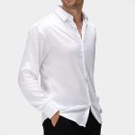 CB-COLEBROOK Mens Stylish Solid Silk Satin Casual Dress Shirts for Men Shiny Long Sleeve Button Down Shirt Party Prom Wedding Shirt for Mens - Image 3