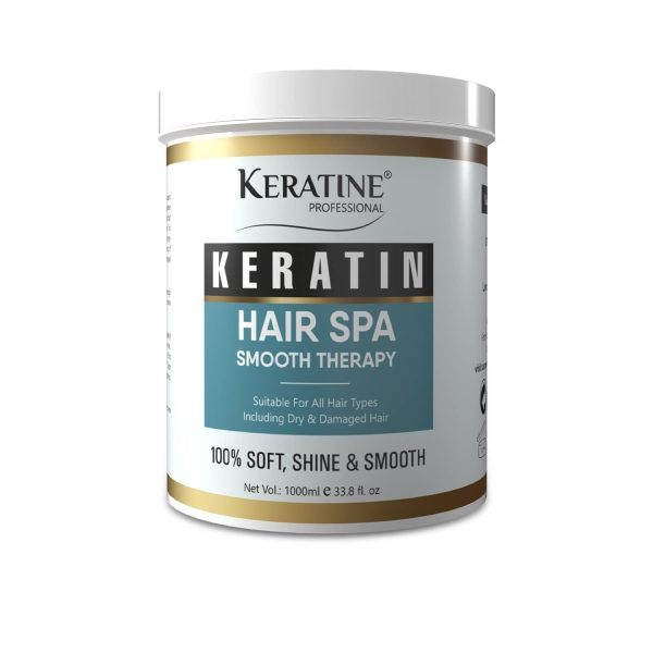 KERATINE PROFESSIONAL Premium Keratin Hair Spa Smooth Therapy | 100% Soft, Shine & Hair Repair | Infused With Brazilian Nut And Keratin | Treatment Protein Spa - Conditioning For Dry Damaged,1 Count