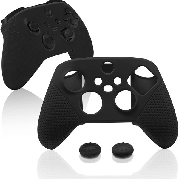 Silicone Case for Xbox Series S/X, ELECDON Protective Case for Xbox Series S/X with Thumb Grips, Controller Shell for Xbox Series S/X - Black