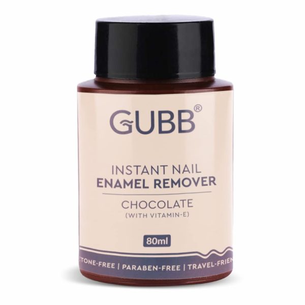 GUBB Nail Paint Remover Dip & Twist | Acetone Free | Removes nail-enamel instantly | contain vitamin E| Skin-friendly |Intensely moisturizes | Best For Natural Fingernail | Chocolate Aroma - 80ml