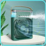 Drumstone 𝟏𝟓-𝐘𝐞𝐚𝐫 𝐖𝐚𝐫𝐫𝐚𝐧𝐭𝐲 -Desk Cooler Fan with 7 Color LED Light and 600ml Water Tank for Efficient Personal Cooling Anywhere | 1500mAh Battery with Up to 2 Hours Backup | Green - Image 3
