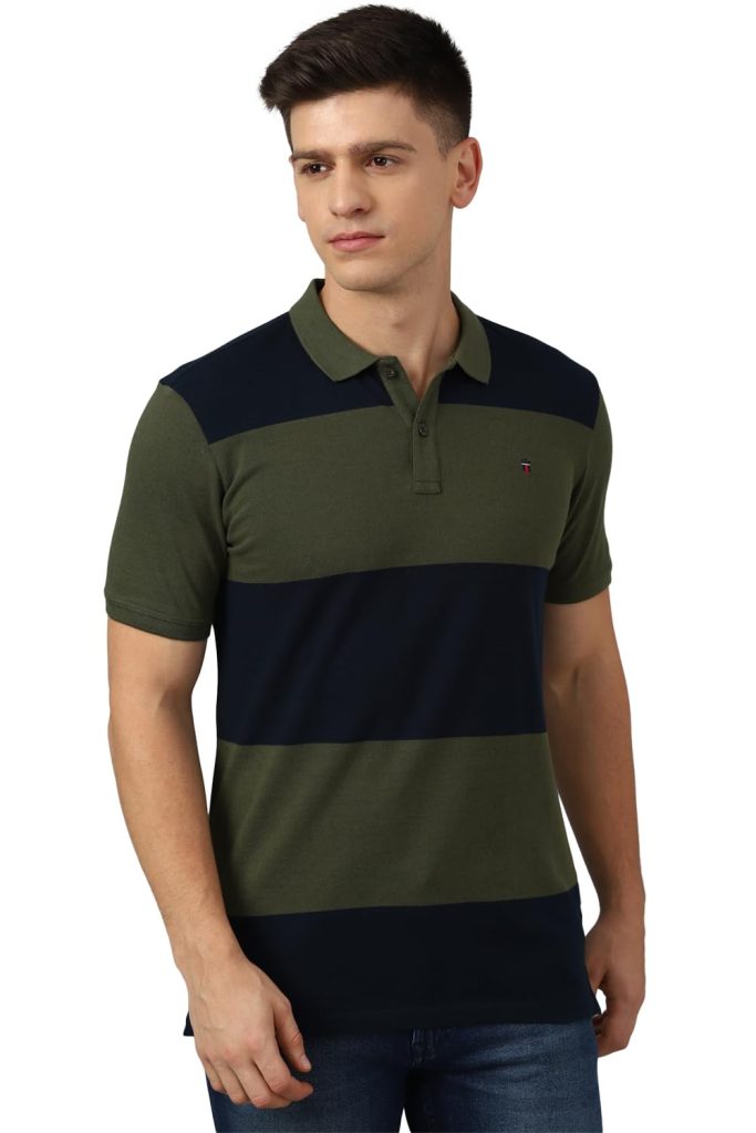 Louis Philippe Men's Premium Solid Polo T-Shirt Slim fit with Color Fastness