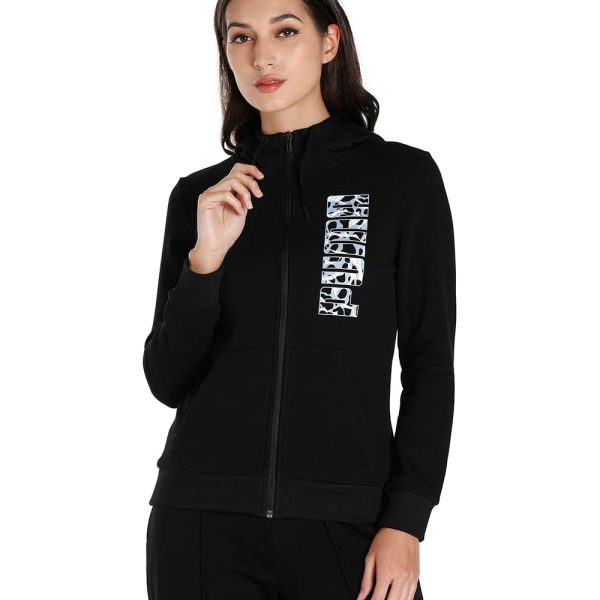 Puma Women Cotton Hooded Neck Sweatshirt