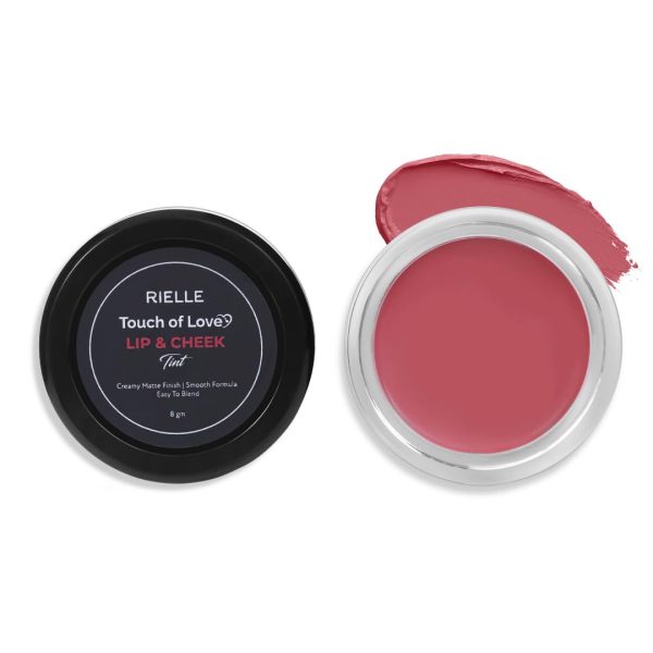 RIELLE Touch of Love Lip & Cheek Tint For Women - Creamy Matte Finish & Easy to Blend Smooth Formula | Enriched with Vitamin E | For Lips, Cheeks & Eyelids | Shade : 203 Pecan Pout - 8gm