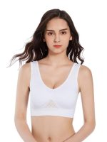 Fashiol Women's Seamless Cotton Sports Bra Full Coverage Slip on Crop Top Padded Activewear Bras Breathable Tank Top Brallete