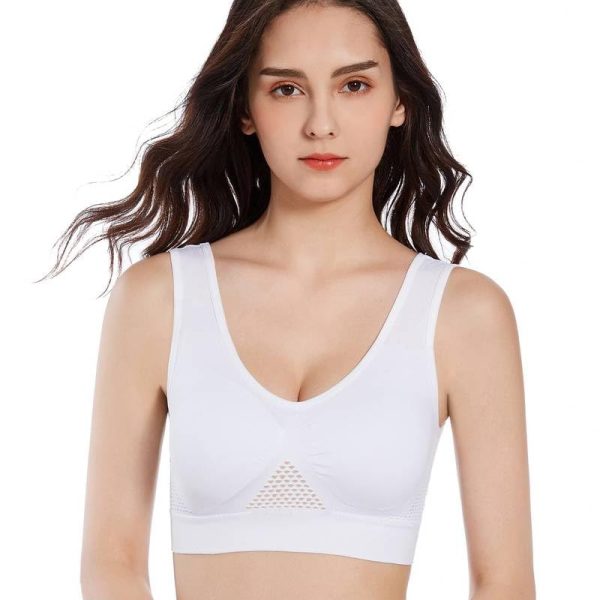 Fashiol Women's Seamless Cotton Sports Bra Full Coverage Slip on Crop Top Padded Activewear Bras Breathable Tank Top Brallete