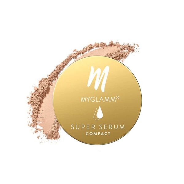 MyGlamm Super Serum Compact,301C, Rose, 9g | Infused With Hyaluronic Acid & Vitamin E | Matte Finish Compact Powder | All Skin Type