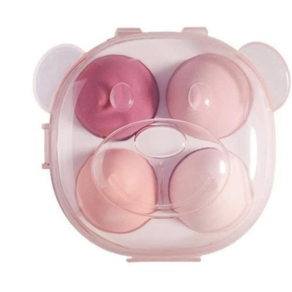 feelhigh Cosmetics powder puff sponge 4 pieces in a 1 storage box