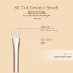 Milagro Beauty Cut Crease Eye Brush 68 – Flat Angled Brush for Precision Cut Crease Looks, Perfect for Powder & Cream Eyeshadow, Defined Crease Application, Sharp, Clean Eye Makeup Edges - Image 3