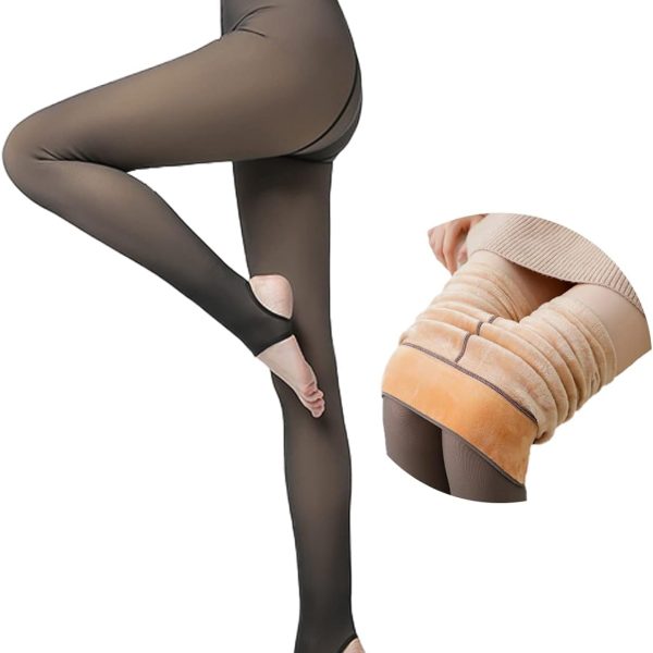 HSR Winter Warm Thermal Fleece Lined Women Leggings Pants (Waist Size : 26 to 34 Inch Stretchable) (Black-Ankle)