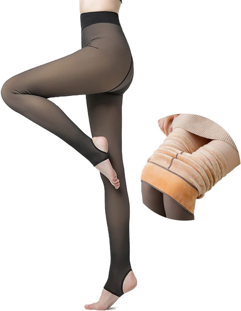HSR Winter Warm Thermal Fleece Lined Women Leggings Pants (Waist Size : 26 to 34 Inch Stretchable) (Black-Ankle)