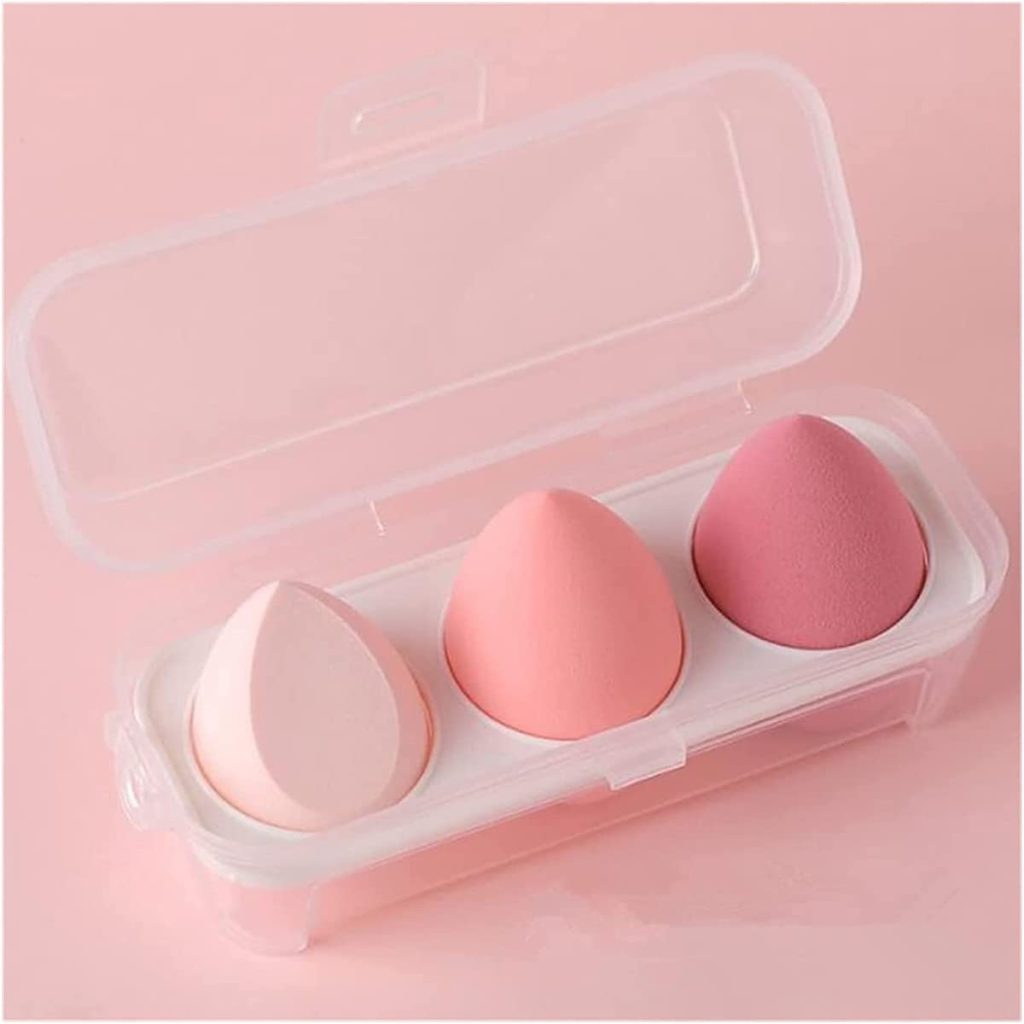 Lenon 3pcs Makeup Blender Makeup Sponge Cosmetic Puff with Storage Box Foundation Powder Beauty Sponge Women Make Up Accessories Tools Beauty Blender Makeup (Color : 3pcs Multicolor with Box)