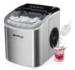 LEONARD USA Ice Maker Machine Stainless Steel with Self-Cleaning Function, Automatic with Inverter Technology, Makes Instant Bullet Ice Cubes in 7-9 Minutes, 12Kg/day (Based on American Technology)