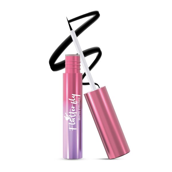 Glam21 Flutterfly Matte Eyeliner |Single Stroke application | Quick Dry | Matte Finish |Waterproof & Smudge-proof | Long Lasting | Lightweight | Hightly Pigmented |Black - 3ml
