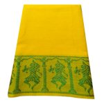 Anka's Handmade Bharatanatyam & Kuchipudi Dance Practice Cotton Saree (Yellow With Green Colour Doll Border) - Image 4