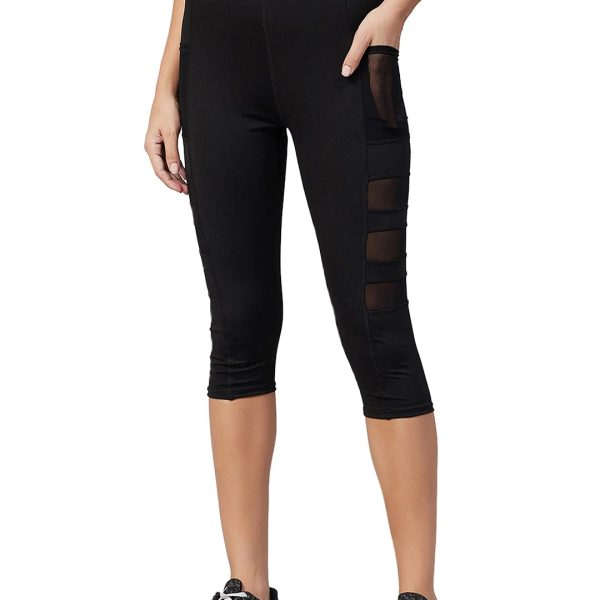 BLINKIN Women's Skinny Fit Mid Rise Polyester Blend 3/4Th Capri Tights (VG-W997-29J8)