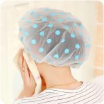 TRICSTER Shower Cap Set of 6 for Women, Reusable Waterproof Elastic Eva Free-Size Bathroom Shower Caps - For Homes, Spas, Salons, Hair Treatment, Beauty Parlors (Multicolored and Multi-design) - Image 8