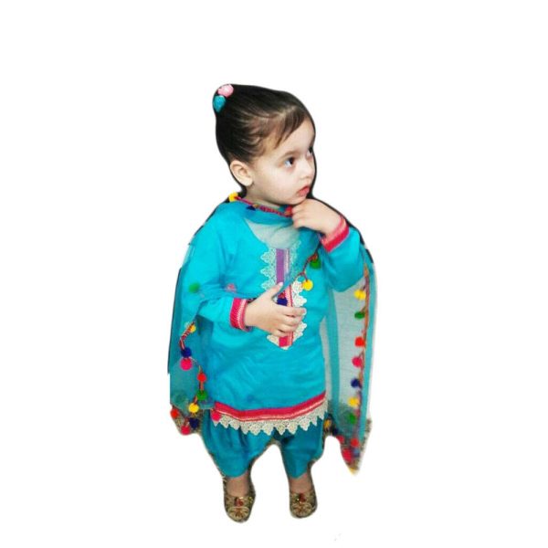 Girls' Cotton & Silk Readymade Salwar Suit