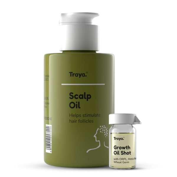 Traya Scalp Oil with Growth Oil Shots for Hair Growth | Contains Coconut, Bhringraj for Hair, ORPL, Wheat Germ and Camphor (87ml)