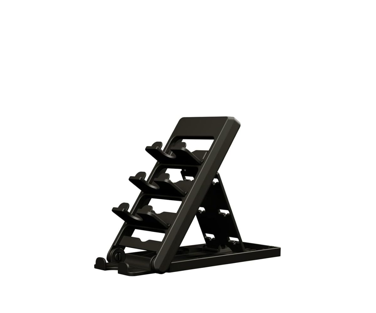 STRIFF Smartphone Stand, Tabletop, Foldable, Mobile Stand, Phone Stand, Tablet Stand, Smartphone Holder, Adjustable Height, Lightweight, Compact, Portrait and Horizontal, Easy to Carry(Black) - Image 4