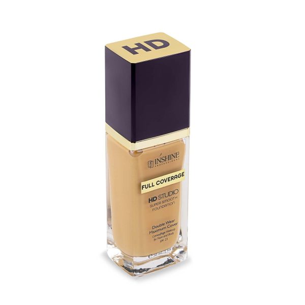 INSHINE 24-Hour Full Coverage Foundation – Lightweight, Waterproof, Oil Control, Sweat & Humidity-Resistant with Non-Cakey Matte Finish - Warm Nude