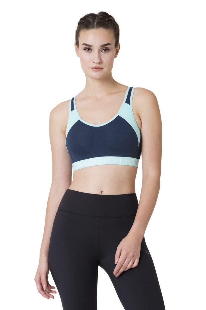 Van Heusen Women's Cotton Non-Padded Wireless Light Impact Sports Bra - Anti Bacterial, Full Coverage