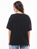 Bewakoof Official Squid Game Merchandise Women's 100% Cotton 220 GSM Typography Oversized Fit Half Sleeve Round Neck Cotton Jersey T-Shirt - Image 4