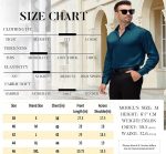 CB-COLEBROOK Mens Stylish Solid Silk Satin Casual Dress Shirts for Men Shiny Long Sleeve Button Down Shirt Party Prom Wedding Shirt for Mens - Image 9