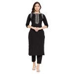 WineRed Women Wine Rayon Embroidered Kurta and Pant Set