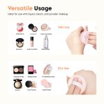 Gleva 4Pcs Washable Powder Puff Soft Face Makeup Sponge, Loose powder Foundation Blending Sponges Set, Beauty Blender, Round Shape Reusable Cosmetic Powder Puff Wet & Dry Tool For Women - Image 7
