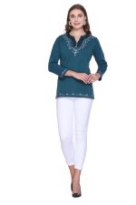 Rosary Womens Girls Woollen Winter Wear Short Kashmiri Embroidery Phiran Ethnic Top - Image 6
