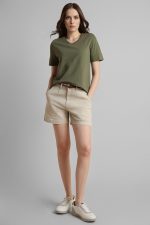 Van Heusen Women's Cotton Regular Fit Half Sleeve V-Neck Casual T-Shirt - Image 2
