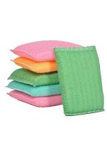 SR Sponge & Plastic Kitchen Scrubber for Dish/Utensils/Tiles Cleaning Heavy Quality Scrub Pad Multicolor Free Size Pack of 5