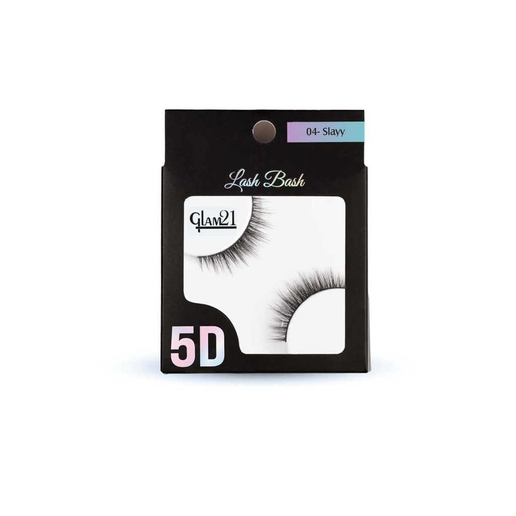 Glam21 Lash Bash Eyelashes - 5D Fake Eyelashes, False Eyelashes for Eye, 1 Pair, Natural & Soft - SLAYY