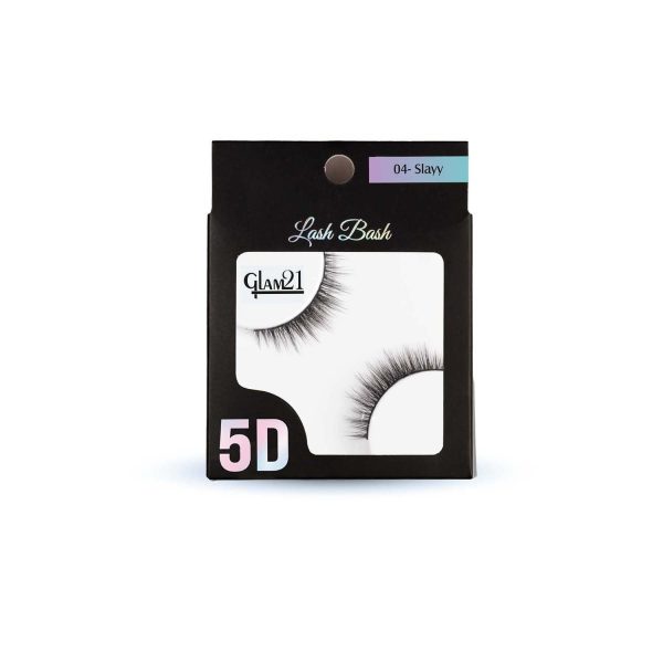 Glam21 Lash Bash Eyelashes - 5D Fake Eyelashes, False Eyelashes for Eye, 1 Pair, Natural & Soft - SLAYY