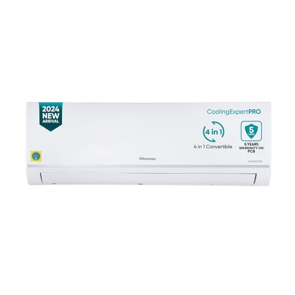 Hisense 1.0 Ton 3 star Inverter Split AC(Copper, 4-in-1 Convertible with Intelligent 4 modes, PM 2.5 filter, Anti corrosion, Self Clean, AS-12TR4R3BP1, White with Chrome Deco Strip)