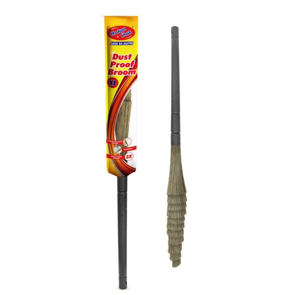 Chakaachak No Dust Broom for Cleaning Floors| No Dust Broom with Washable Fibers| Broom for Home Cleaning| Highly Durable Broom | Broom with Long Handle (XL)| Jhadu for Floor Cleaning