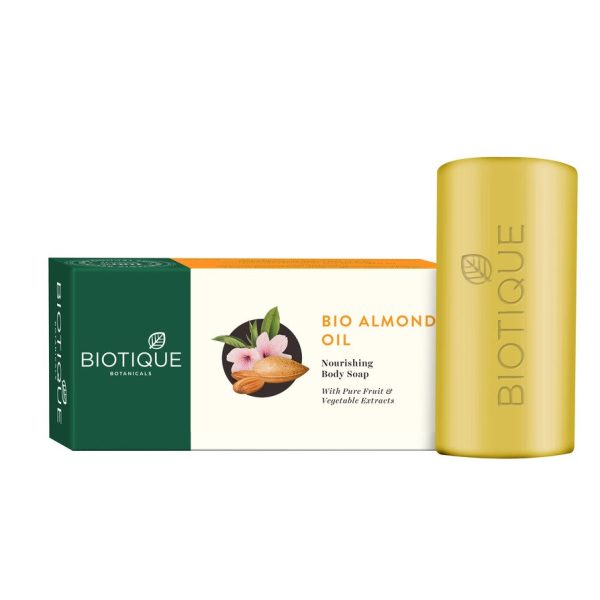 Biotique Almond Oil Nourishing Bathing Bar| Ayurvedic and Organically Pure| Maintains Skin’s Natural pH |100% Botanical Extracts| Suitable for All Skin Types | 150gm