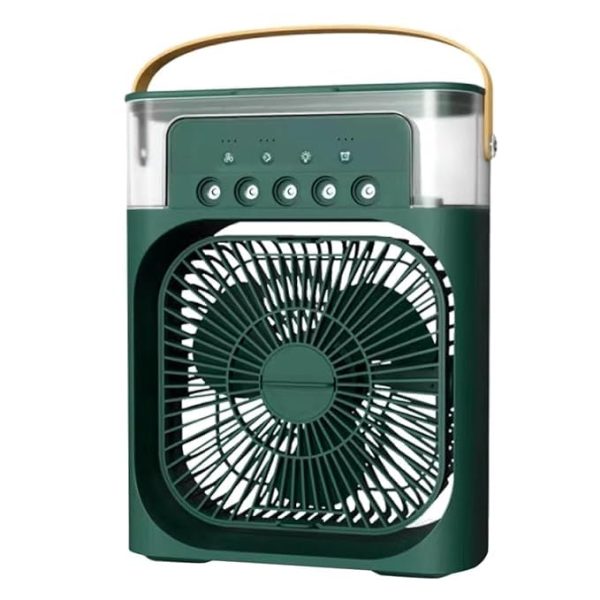 Drumstone 𝟏𝟓-𝐘𝐞𝐚𝐫 𝐖𝐚𝐫𝐫𝐚𝐧𝐭𝐲 -Desk Cooler Fan with 7 Color LED Light and 600ml Water Tank for Efficient Personal Cooling Anywhere | 1500mAh Battery with Up to 2 Hours Backup | Green