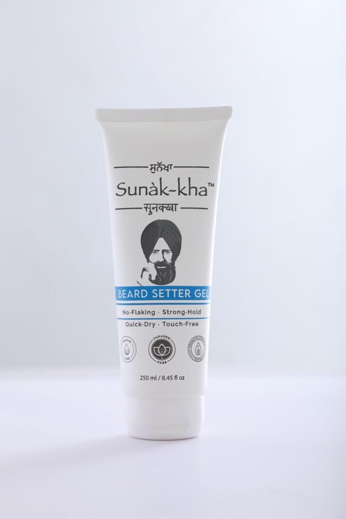 Sunakkha Beard Setter Gel Pack of 1 (250ml)| No Flakes | Beard Fixer for Sikh Men | Long Lasting Extra Strong Hold | Non Messy, Great Fragrance | Sulfate Free | Paraben Free