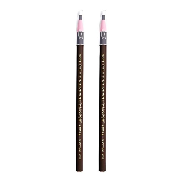Globelle Brow Mapping Pencil with String – Precision Eyebrow Pencil for Microblading, Permanent Makeup, and Cosmetic Use- Brown (Pack of 2)