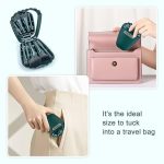 5 in 1 Makeup Brush Set with Built-In Mirror Box, Compact Travel Brush Kit for Foundation, Eyeshadow, Lip, Flame, and Powder Application – Green - Image 6
