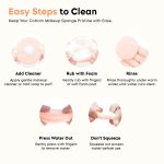 Gleva 4Pcs Washable Powder Puff Soft Face Makeup Sponge, Loose powder Foundation Blending Sponges Set, Beauty Blender, Round Shape Reusable Cosmetic Powder Puff Wet & Dry Tool For Women - Image 3