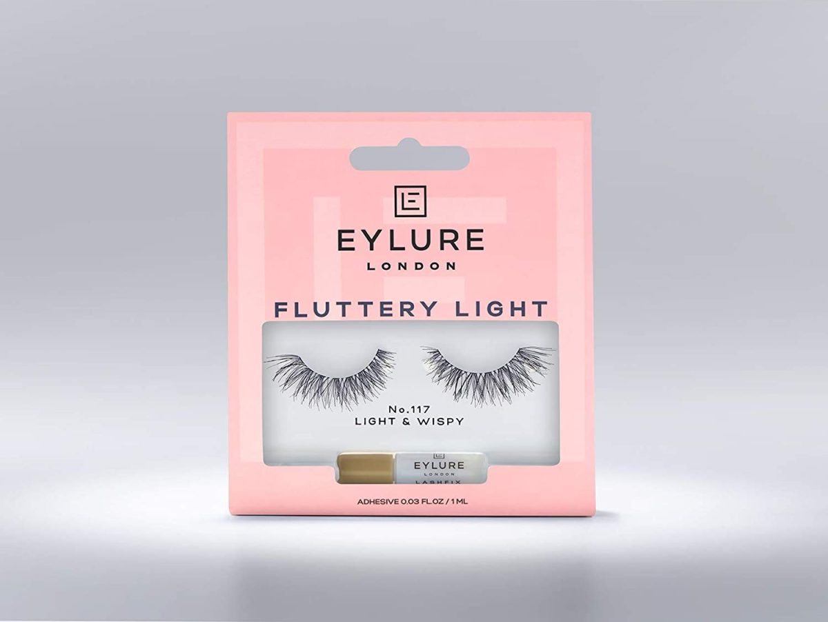 Eylure London False Eyelashes - Fluttery Light No. 117 LIGHT & WISPY (FALSE EYELASHES WITH GLUE) | Long Lasting Up To 5 Wears Black - Image 5