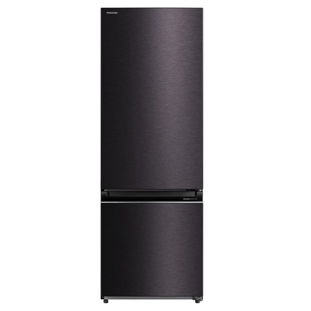 Toshiba 349L 2 Star Frost Free Inverter Double Door Refrigirator (GR-RB423WE-PMI(37, Satin Grey, Bottom Freezer)
