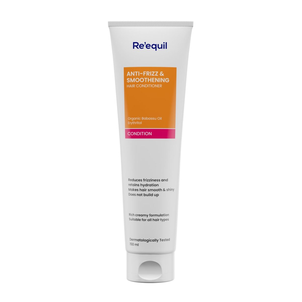 RE' EQUIL Anti Frizz & Smoothening With Babassu Oil | Tames Frizz & Hydrates Dry Hair | Protein & Silicone Free | All Hair Types | 150 Ml,1 Count