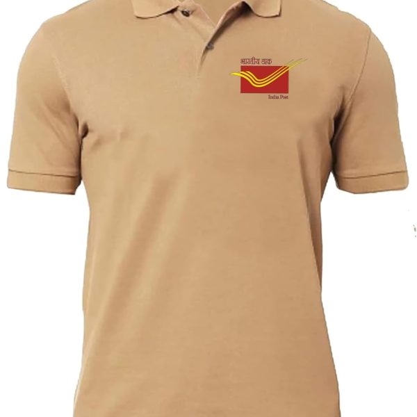 American Apple Post Office Logo Printed Polo/Collar Half Sleeve T-Shirt for Post Office Staff Employee Promotion T Shirt for Men and Women