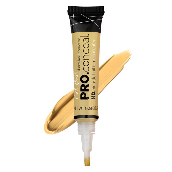 L.A GIRL Pro Cream Conceal Hd High Definition Concealer, Natural Finish, Gc991 Yellow Correcter, Lightweight, Ultra Blendable Liquid Conceal, Longwearing (Vegan & Cruelty-Free)8G